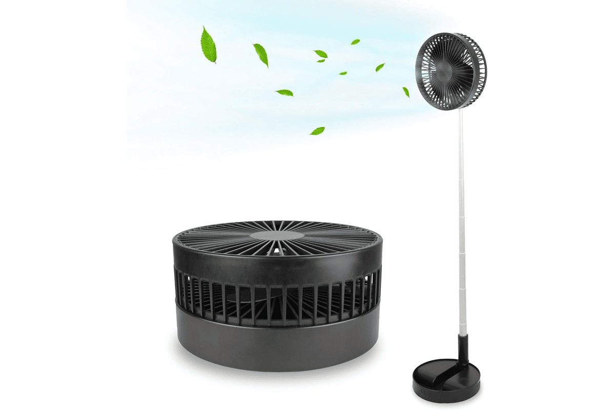 Fishtec ventilateur de bureau sans fil télescopique silencieux 30 dB hauteur réglable 35 à 100 cm tête inclinable 180° 34,99 € Amazon