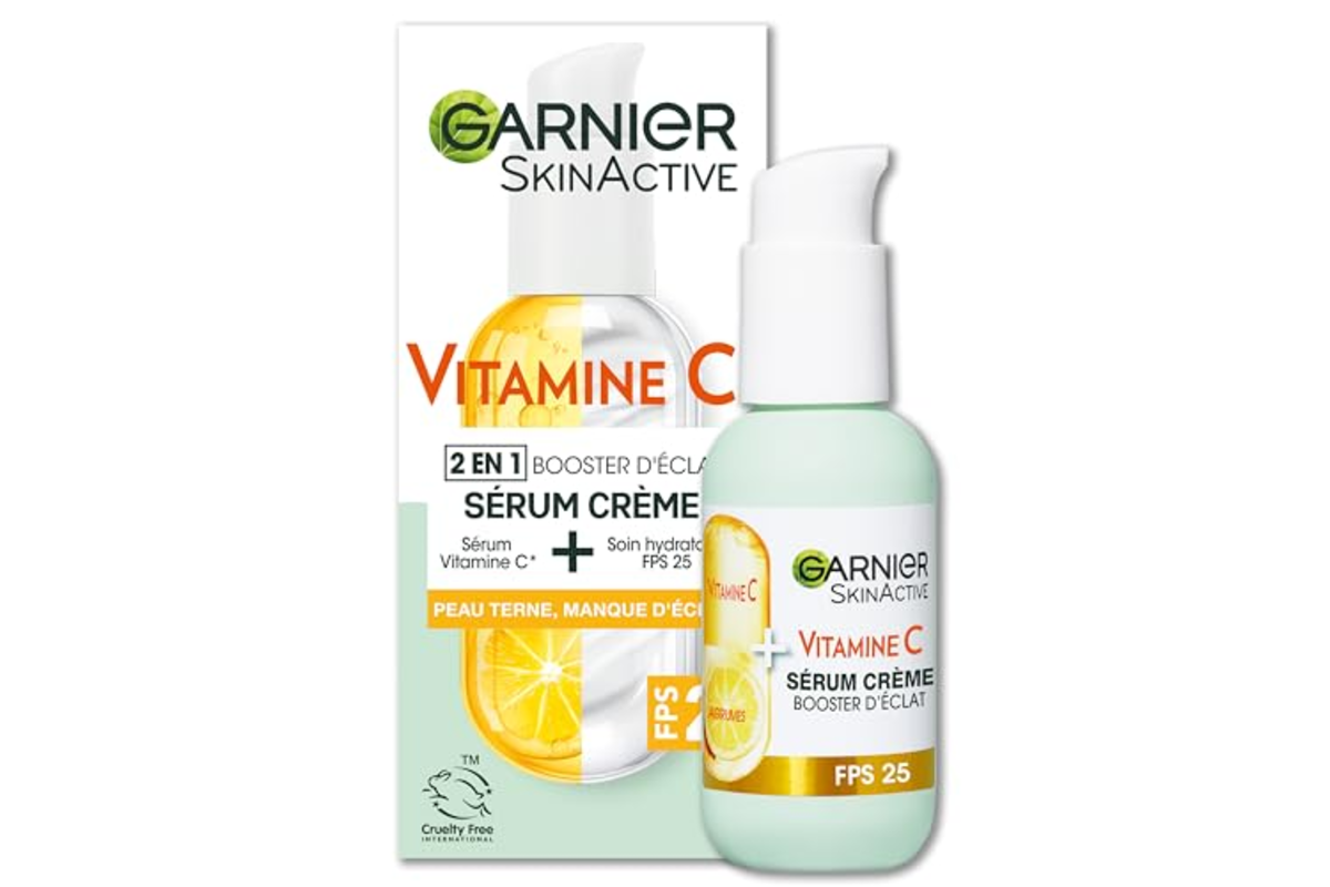 Garnier Skin Active Sérum Booster Éclat Vitamine C SPF25 50ml 7,80€ Amazon -17%