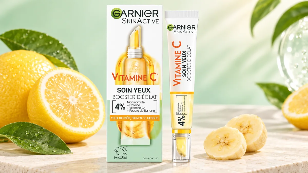 Garnier SkinActive Soin Yeux Booster d'Éclat niacinamide caféine vitamine C poudre banane 15 ml bon plan amazon mai 2026