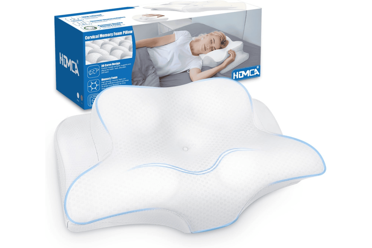 HOMCA oreiller ergonomique cervical mémoire de forme taie d'oreiller fraîche respirante dormeurs sur le côté 35,71 € Amazon