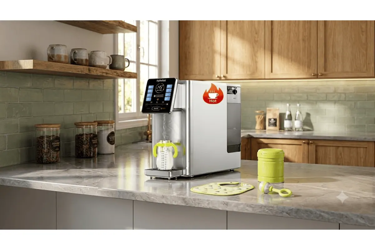 Hydrofast W100 fontaine à eau filtration 6 étapes RO UV chauffage instantané 8 températures écran tactile réservoir 4 L sans installation cuisine bureau famille