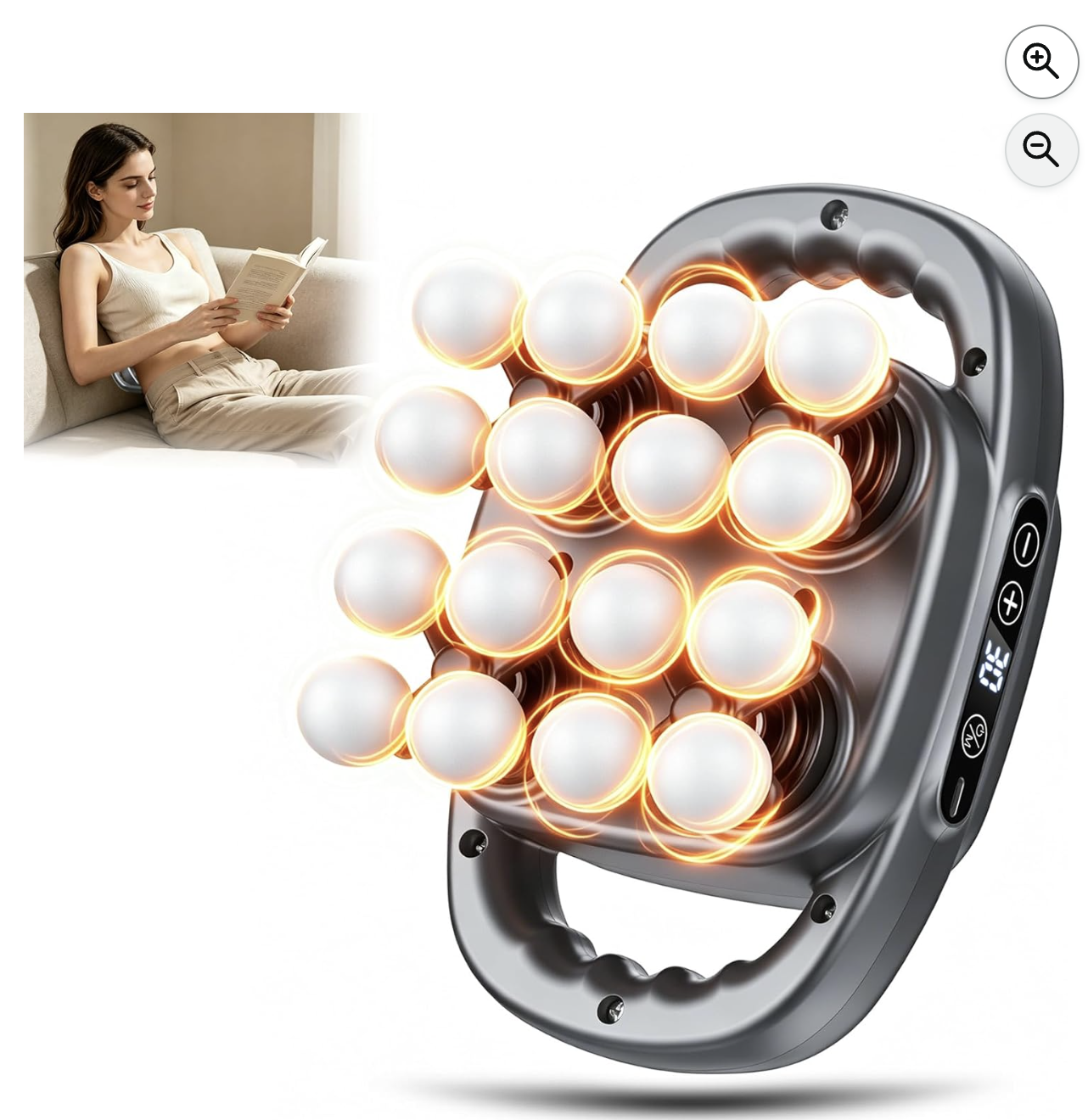 Pistolet de massage IKG 16 têtes gris foncé massage gun en promo Amazon