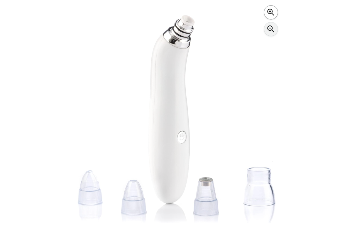 InnovaGoods Pore-Off nettoyant visage électrique anti-points noirs blanc 4 têtes interchangeables