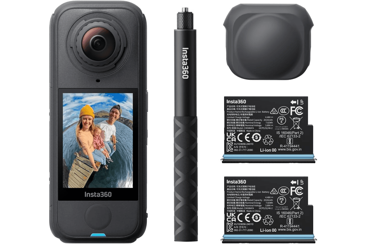 Insta360 X4 Air Pack demarrage noir graphite camera 360 8K appareil photo video etanche leger 165g perche selfie invisible
