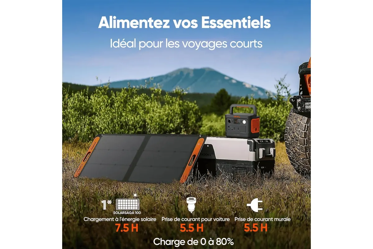 Jackery SolarSaga 100W panneau solaire portable bifacial pour station électrique Explorer 240V2 500 1000V2 chargeur solaire pliable Amazon
