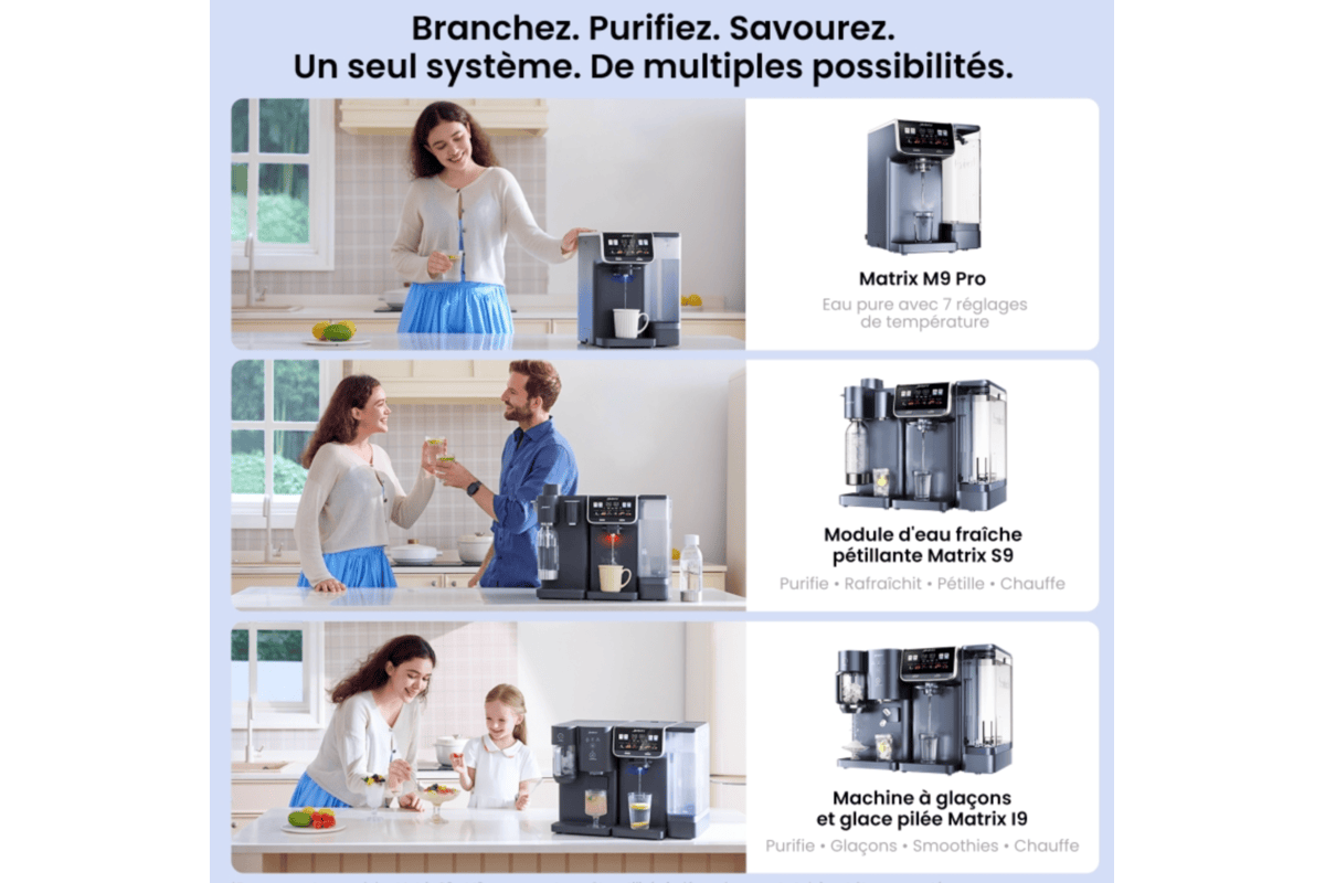 JIMMY Matrix I9 eau purifiée osmose inverse 99 9 pourcent impuretés filtrées glaçons clarté goût neutre