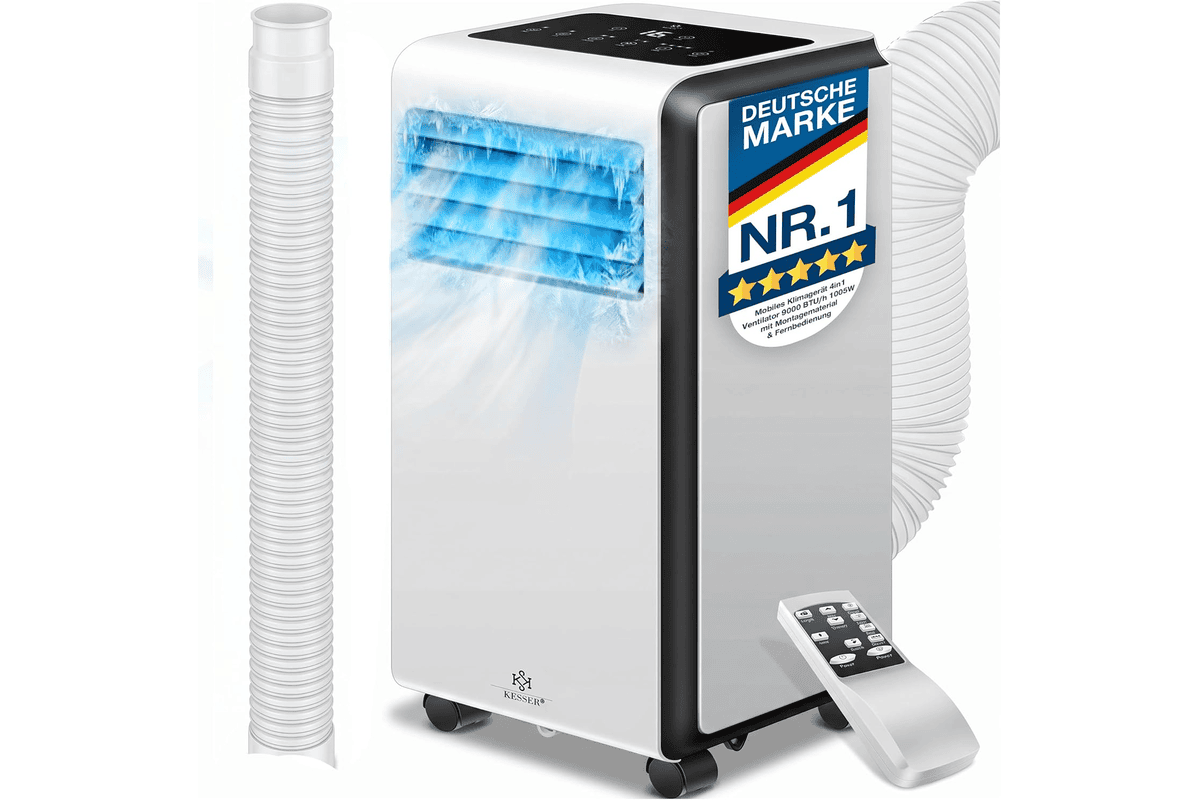 KESSER climatiseur mobile 4 en 1 7000 BTU deshumidificateur air climatisation mobile montage telecommande canicule ete
