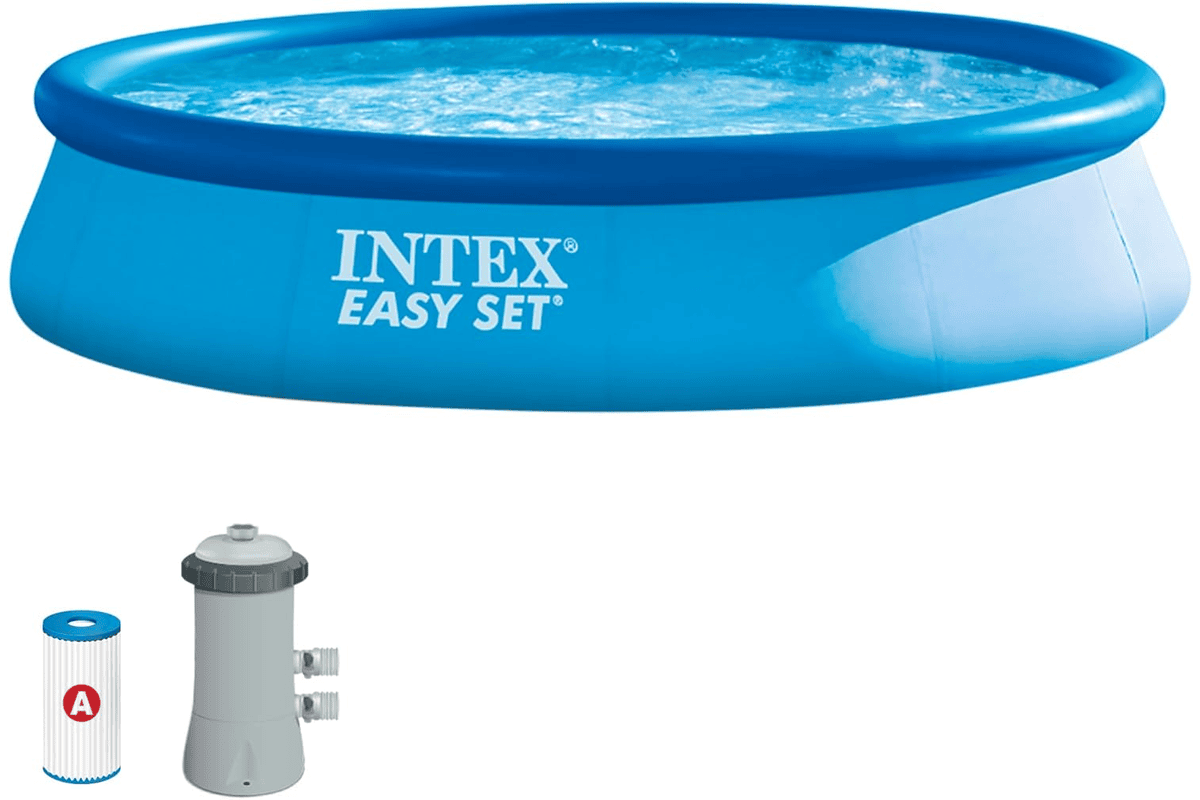 Kit piscine Intex Easy Set 28142NP autoportante 3.96m diamètre 0.84m hauteur épurateur cartouche 7290L jardin