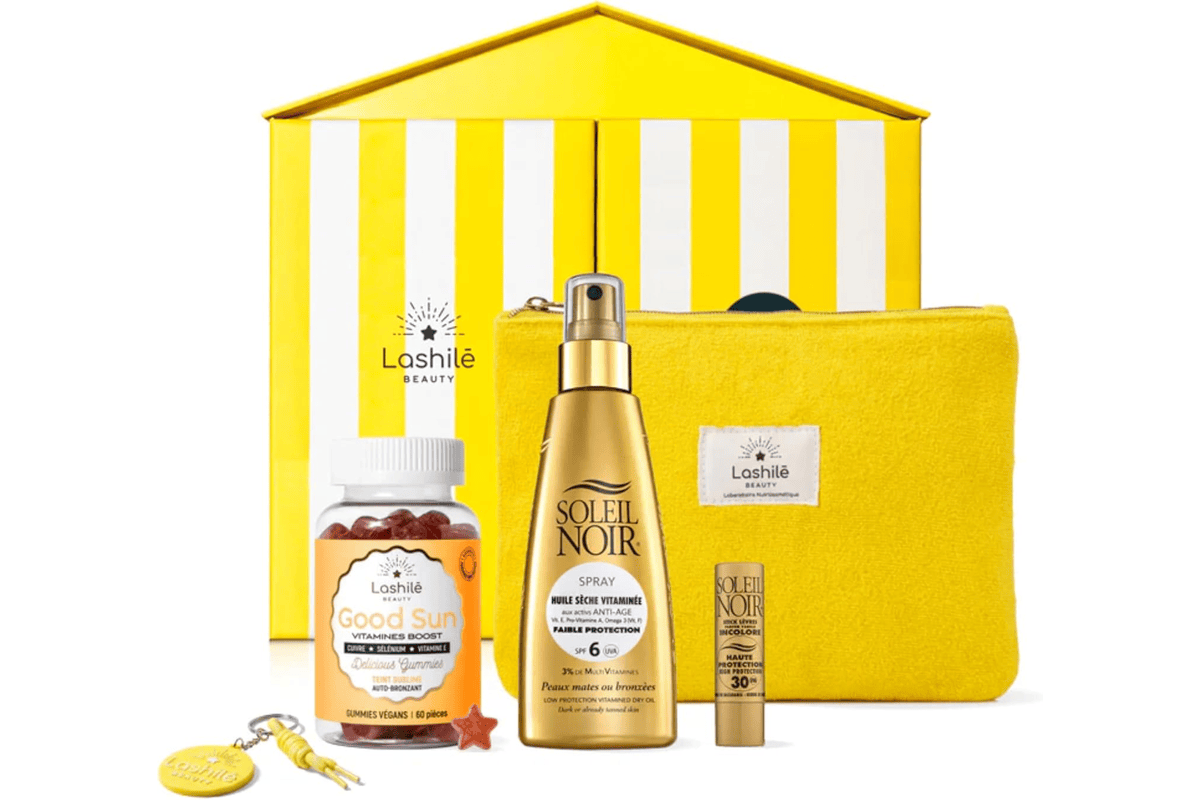 Lashile Beauty coffret bronzage sublime rituel complet bronzer plus vite plus longtemps sublimer peau hale dore complement gummies