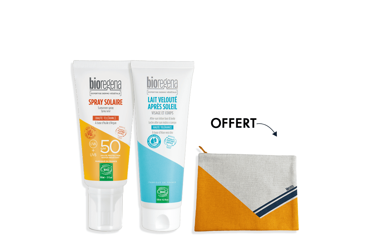 Kit soleil essentiel Bioregena Bioregena bio Léa Nature made in France soldes -22 pourcent à 30 euros au lieu de 38,5 euros juillet 2026