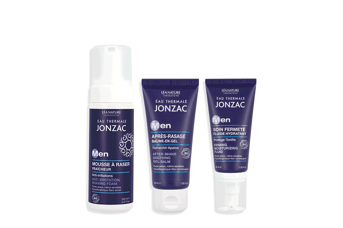 Routine homme complète Jonzac Eau Thermale Jonzac bio Léa Nature made in France soldes -21 pourcent à 36 euros au lieu de 45,4 euros juillet 2026