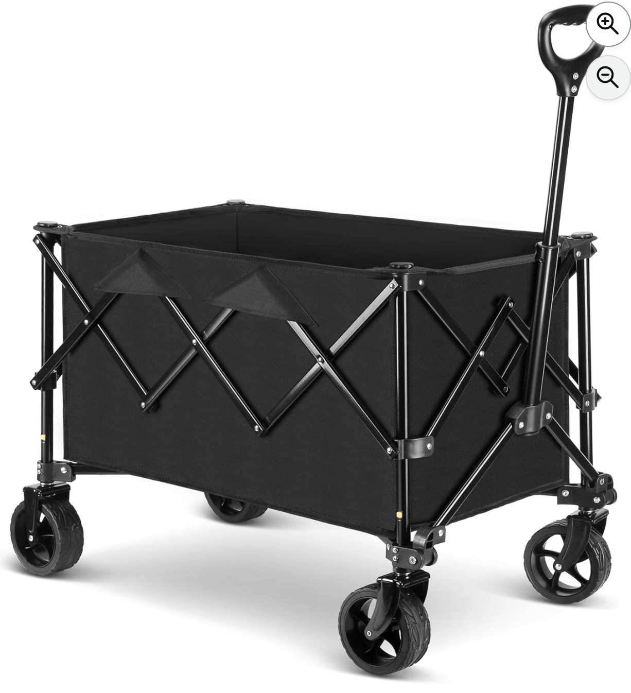 Chariot de jardin pliable LEWANJA 140 L noir avec roues pivotantes