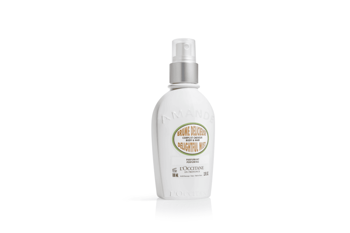 Brume Délicieuse Amande L'Occitane 100 ml packaging blanc et vert Provence produit officiel promo soldes été 2026