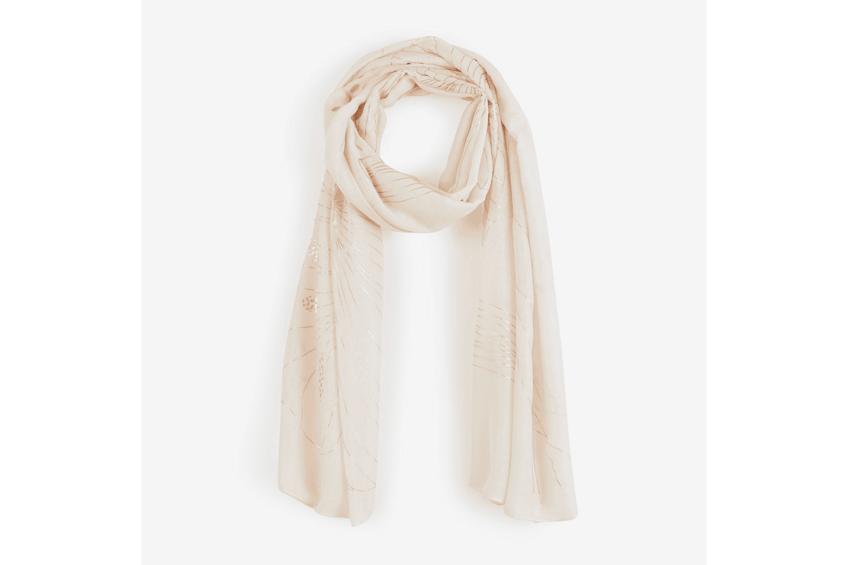 Foulard Sari coloris nude Lollipops présenté à plat