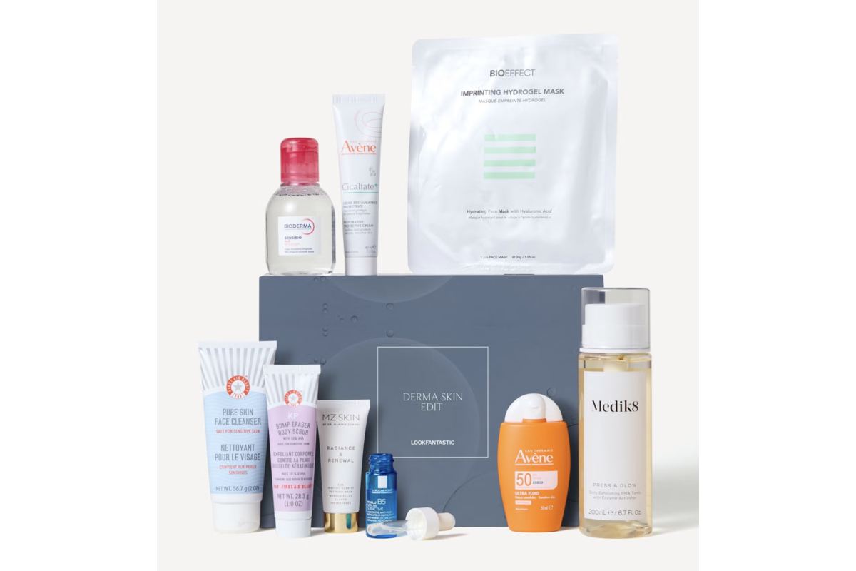 Coffret Lookfantastic Derma Skin Edit édition soins dermatologiques 9 produits La Roche-Posay Medik8 Avène Bioderma