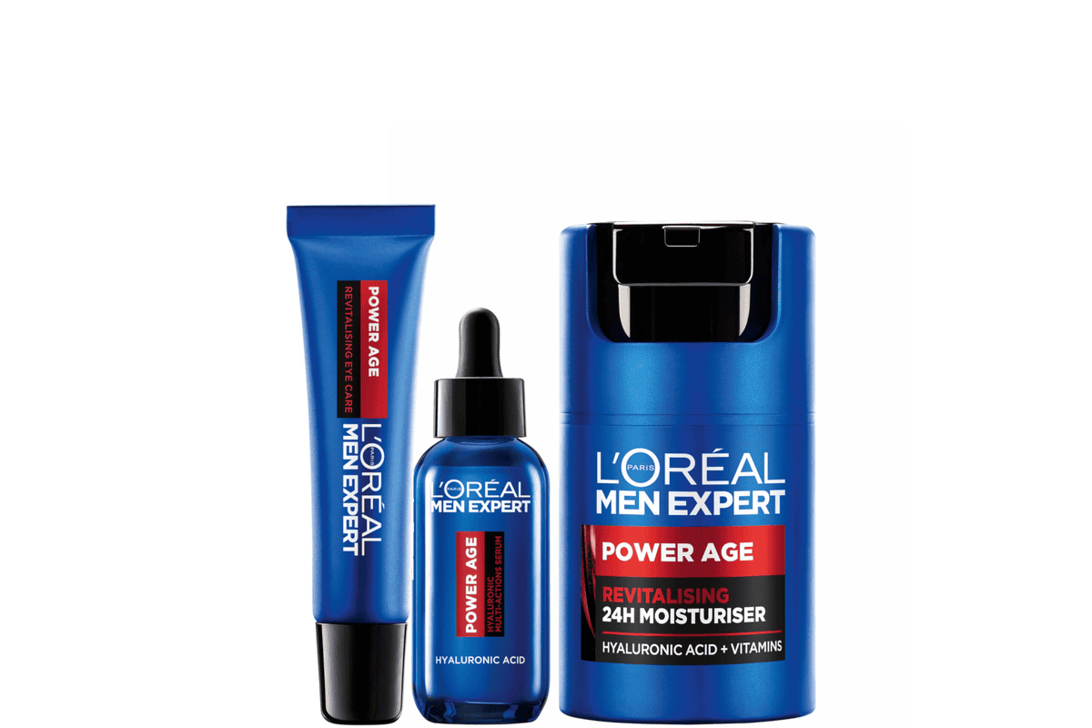 L'Oréal Men Expert 3-Step Power Age Routine kit anti-âge homme 3 produits nettoyage soin entretien