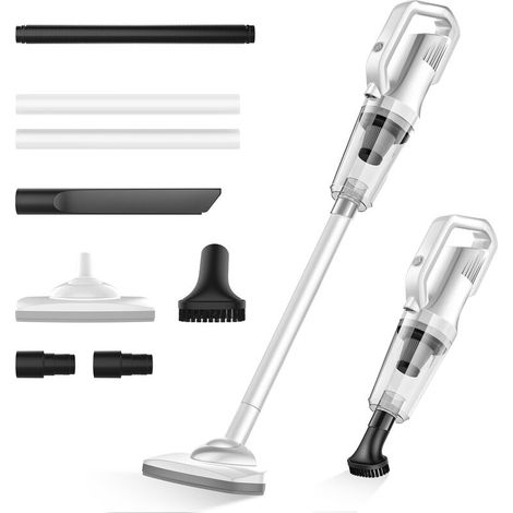 Aspirateur balai sans fil VHV blanc avec ses accessoires