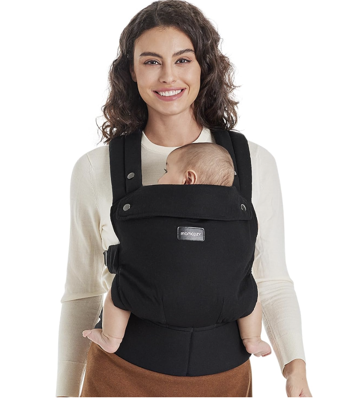 Momcozy Porte-bébé ergonomique en coton noir en promo Amazon
