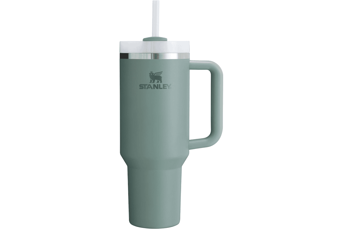 Mug isotherme Stanley 1913 Quencher H2.0 FlowState 1.2L paille couvercle poignée ergonomique froid 11h chaud 7h