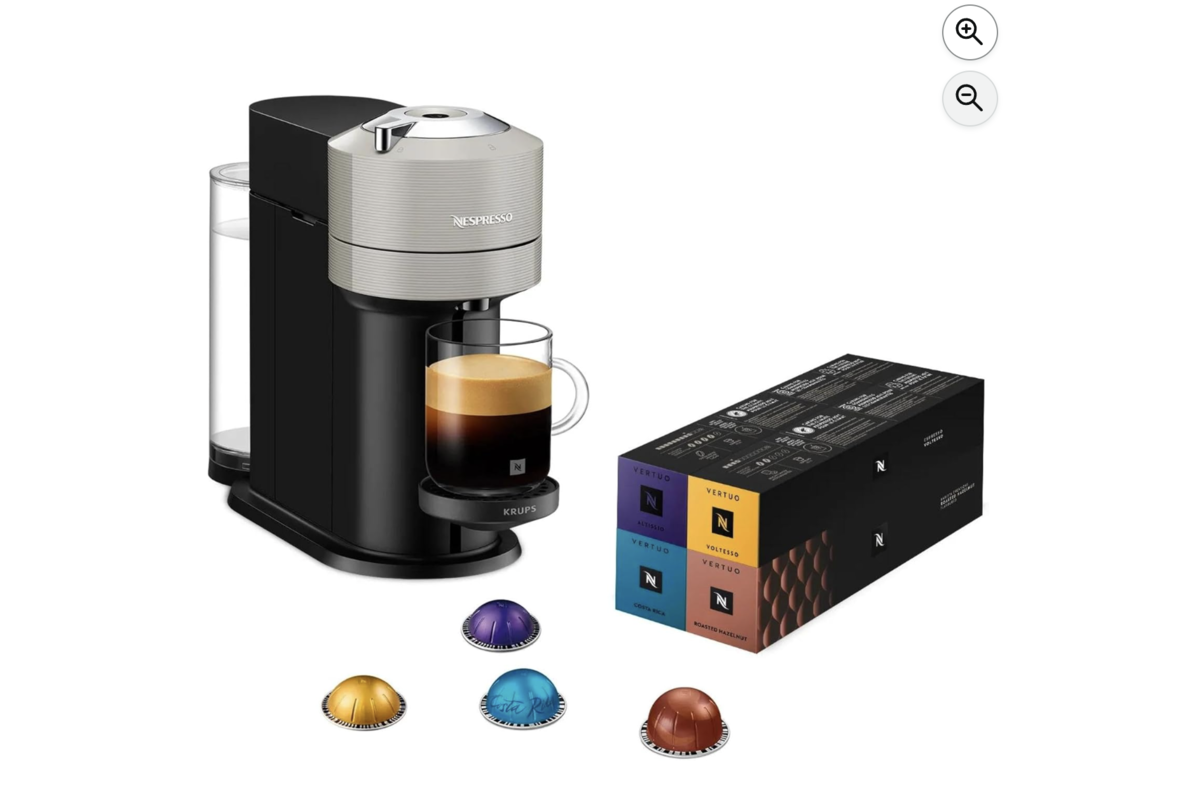 Nespresso Krups Vertuo Next gris clair avec 52 capsules café offertes Voltesso Altissio Costa Rica