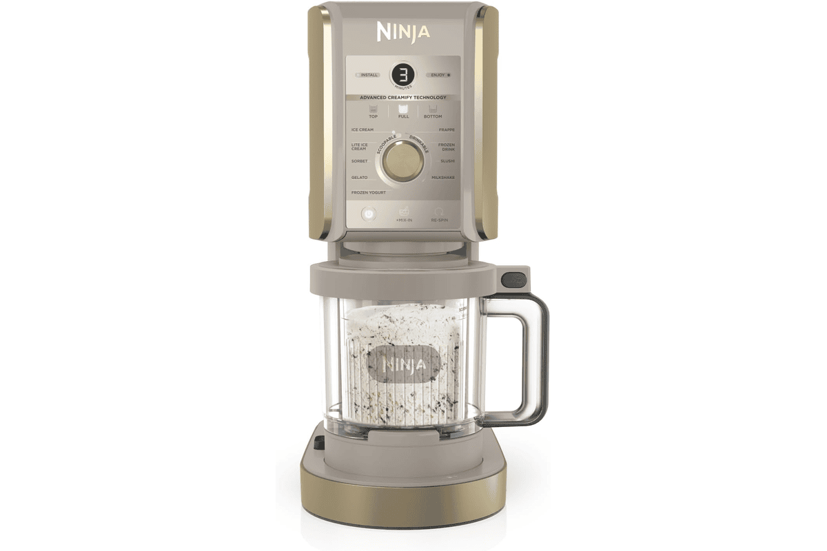 Ninja CREAMi Deluxe machine glace sorbetiere 2 bacs 10 fonctions creme glacee yaourts glaces milkshakes slush maison ete