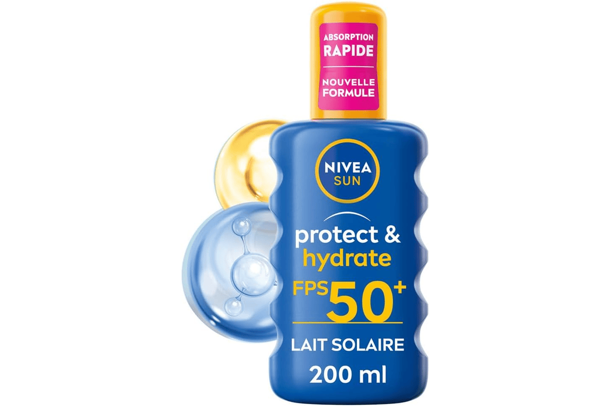 Nivea SUN spray solaire Protect Hydrate SPF 50 plus 200ml haute protection resistant eau soin hydratant peau confortable