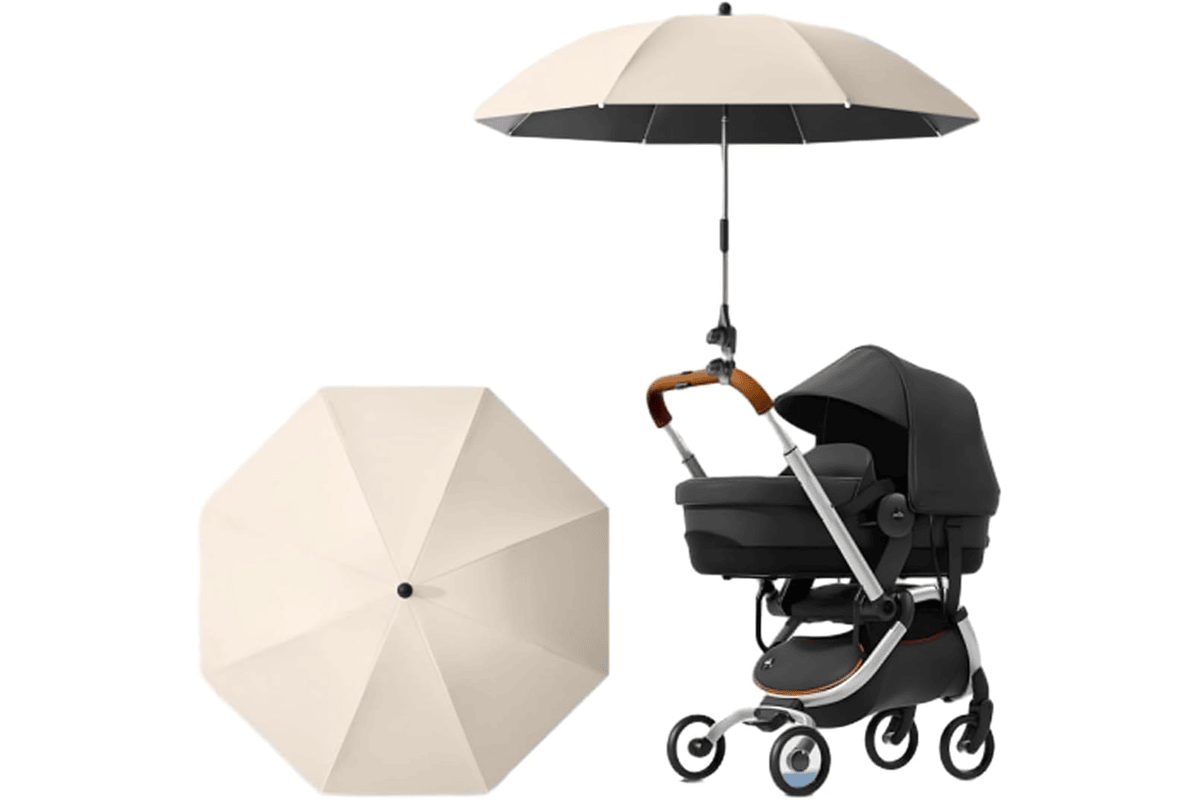 Ombrelle poussette universelle parasol réglable 85 cm anti-UV 50+ grand format protection totale bébé