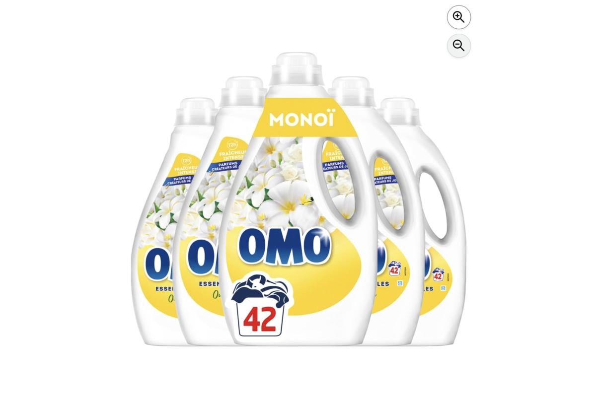 OMO Oui pour Tahiti lessive liquide monoï lot de 5 bouteilles 210 lavages