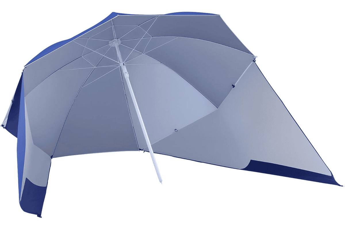 Outsunny parasol plage abri solaire contemporain protection UPF 50+ sac transport bleu marine 30,30 € Amazon
