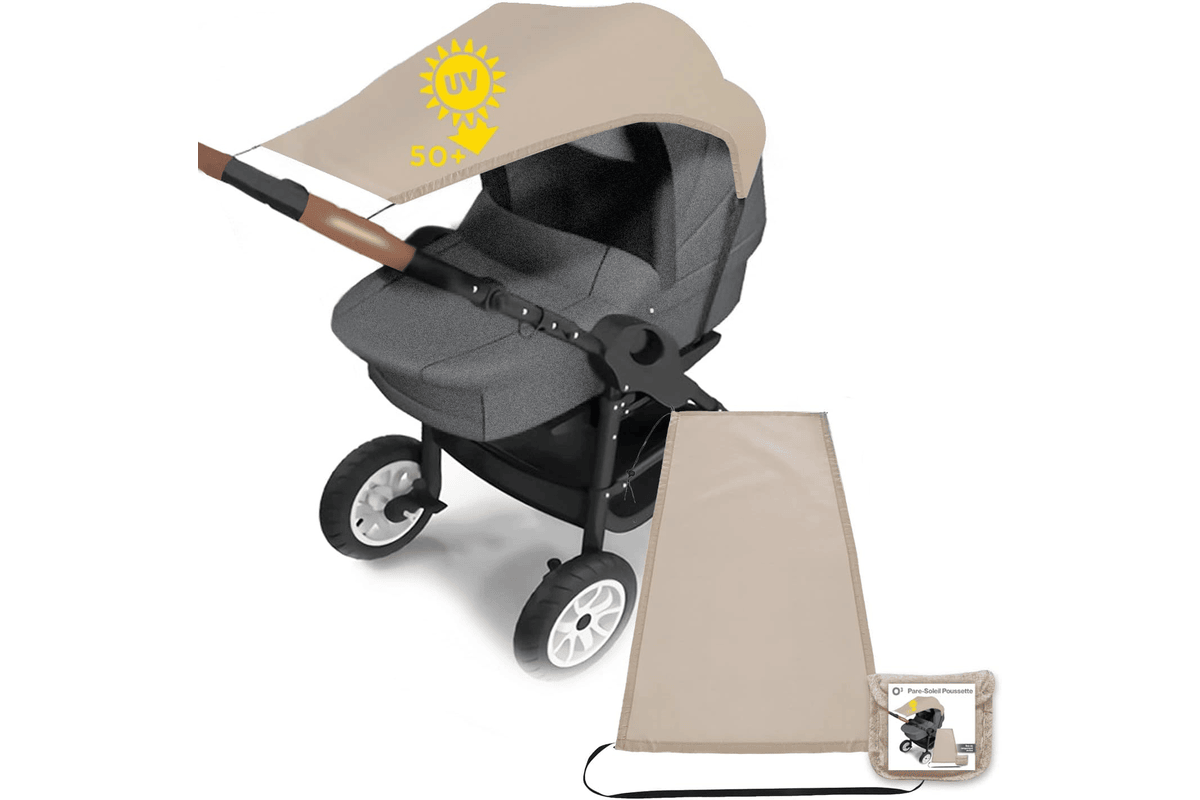 Pare-soleil poussette universel toile anti-UV UPF 50+ parasol réglable protection bébé minimum vital prix mini