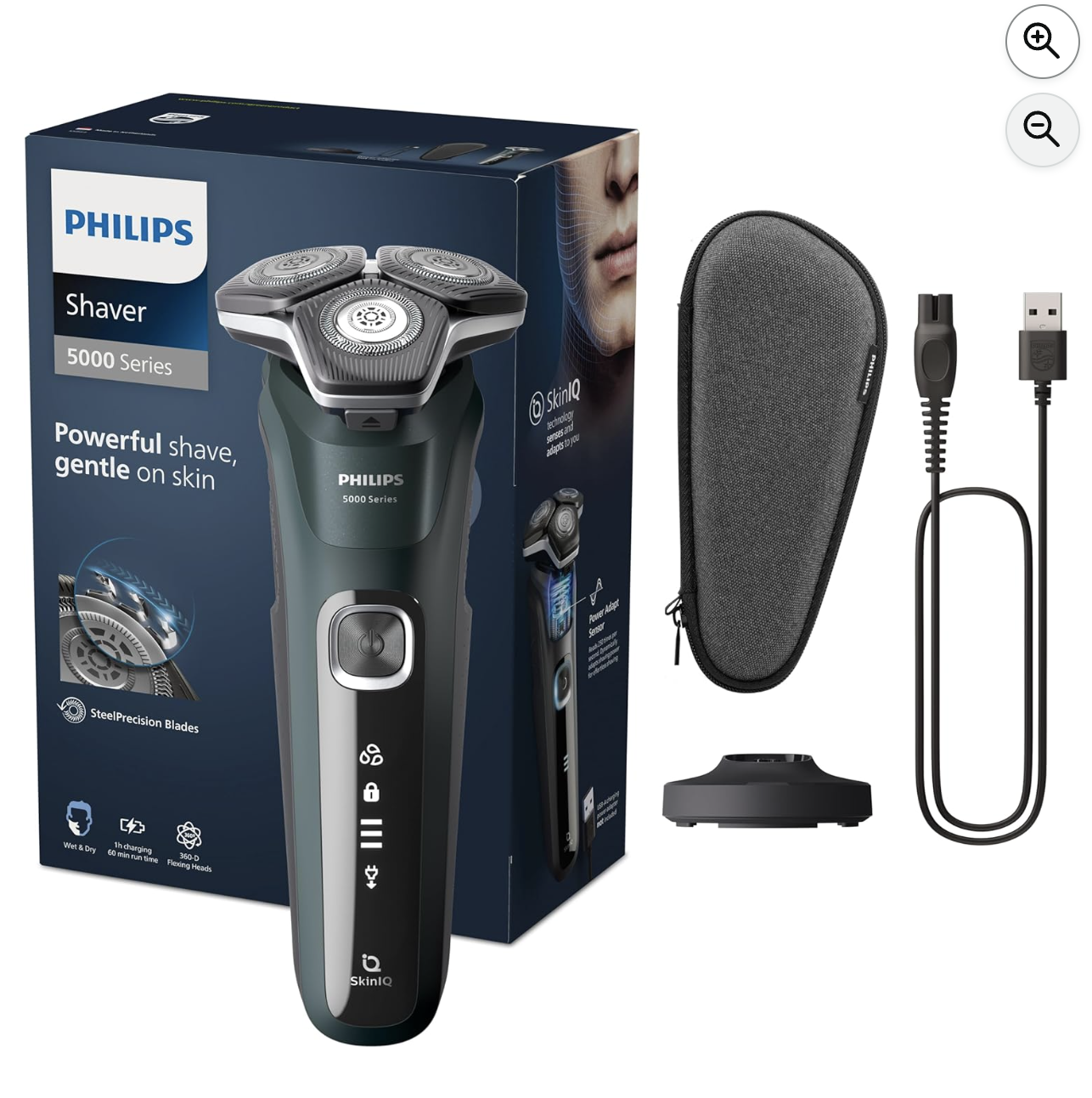 Rasoir électrique Philips Series 5000 S5884/35 noir avec socle de charge et coffret de voyage