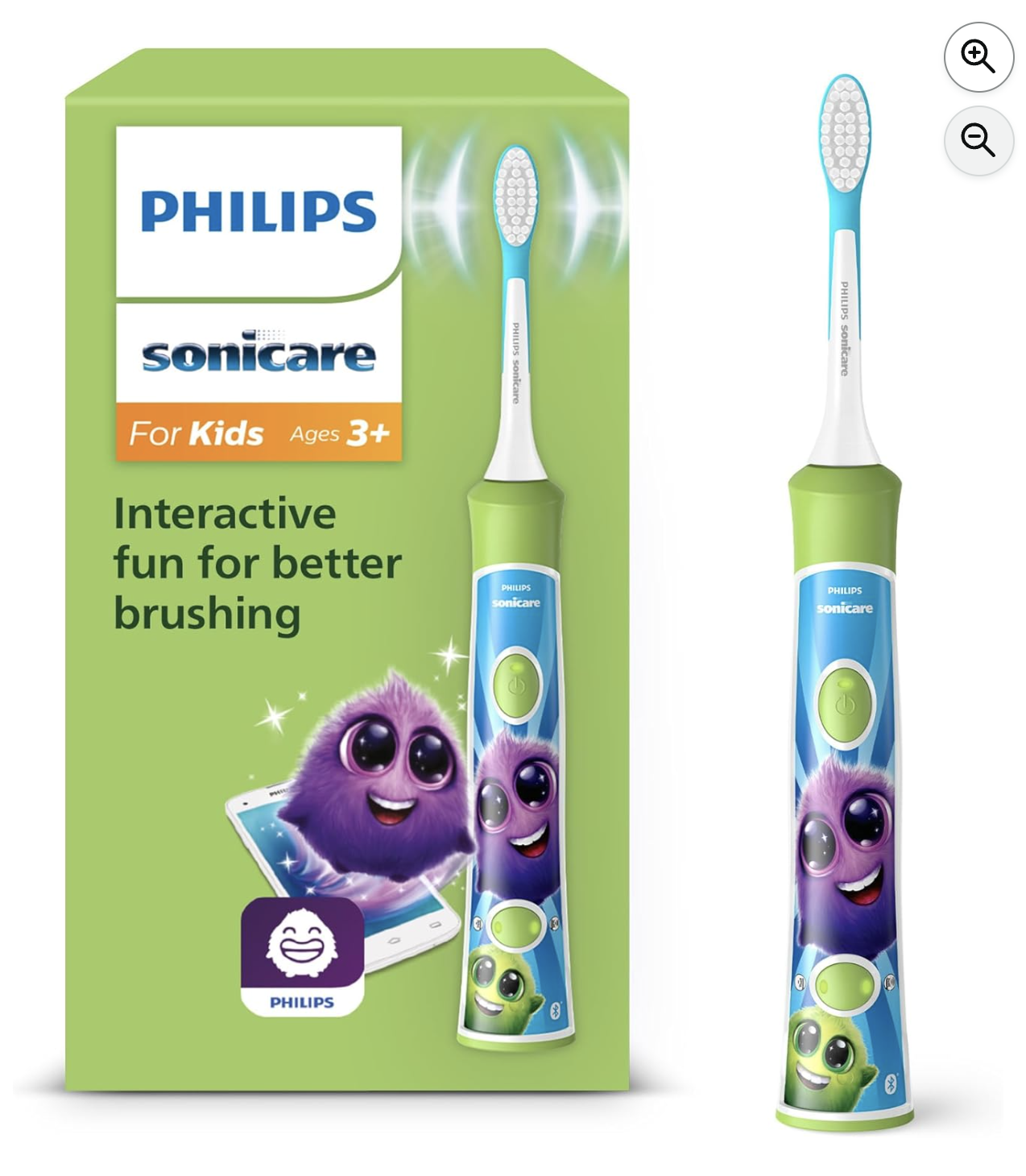 Philips Sonicare For Kids HX6352/11 brosse à dents électrique sonique enfant verte Amazon
