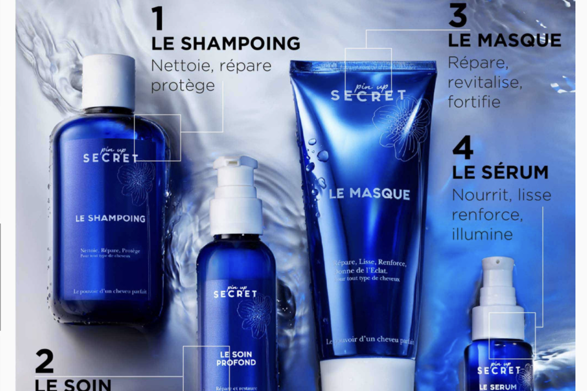 Pin Up Secret 4 etapes shampoing soin profond masque serum coffret routine cheveux mai 2026