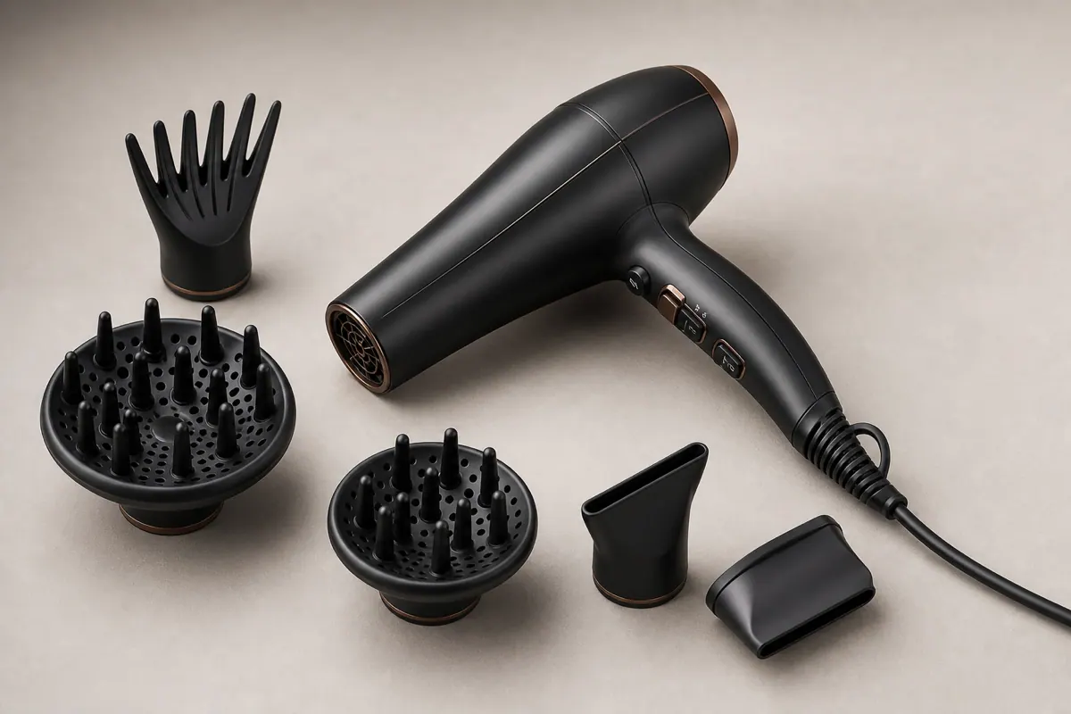 Sèche-cheveux ionique Remington ONE D6078 avec ses cinq embouts