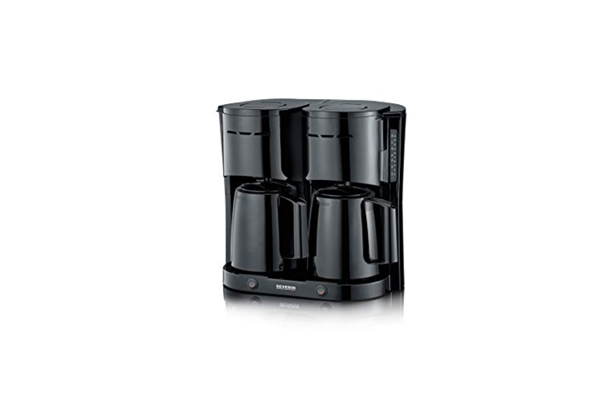 Severin Duo KA 9315 cafetière filtre isotherme 2 verseuses 2 litres 16 tasses noire bon plan amazon mai 2026