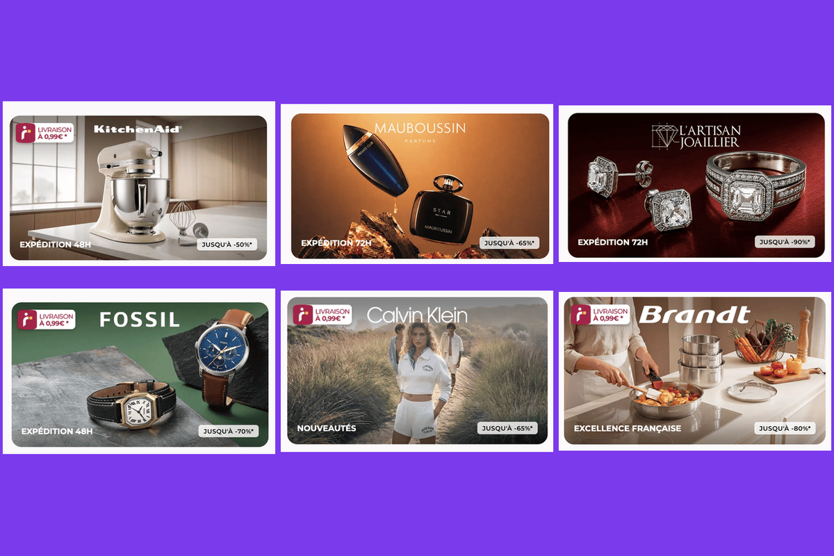 Showroomprivé juin 2026 10 ventes KitchenAid Fossil Samsung JBL Mauboussin Calvin Klein Brandt Kaporal Gertrude L'Artisan Joaillier Disney Marvel