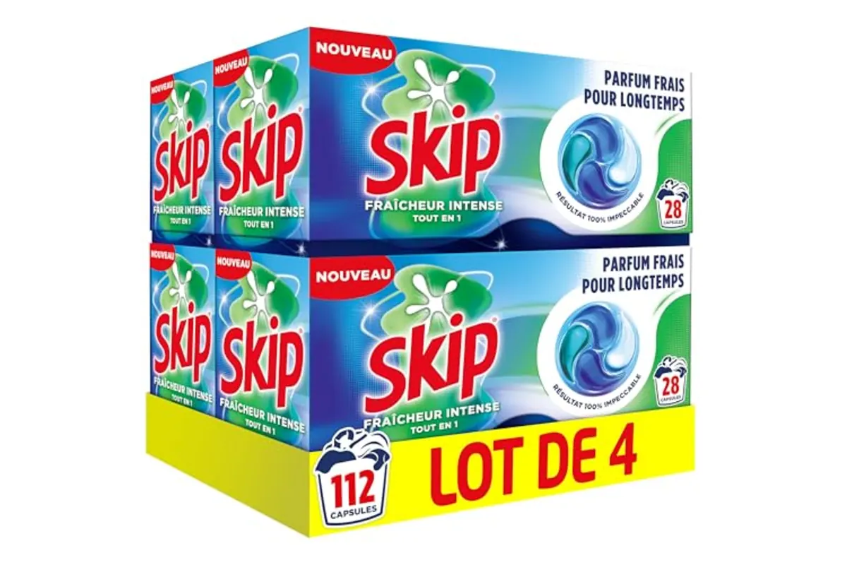 Skip Lessive Caps Tout en 1 Fraîcheur Intense 112 lavages Amazon