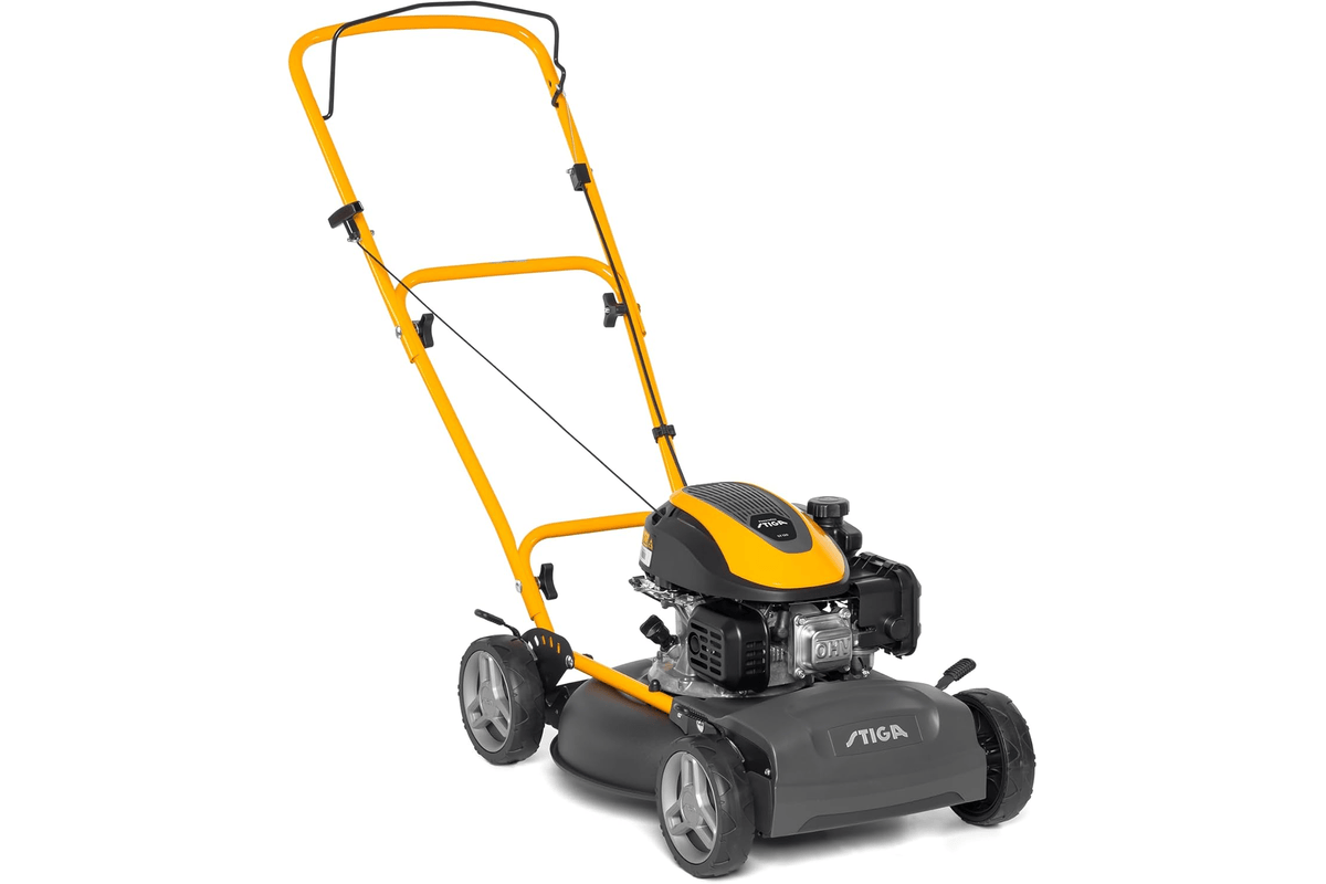 Tondeuse à essence STIGA Multiclip 47 moteur 123 cc plateau de coupe 47 cm mulching paillis broyé pas de bac jardin
