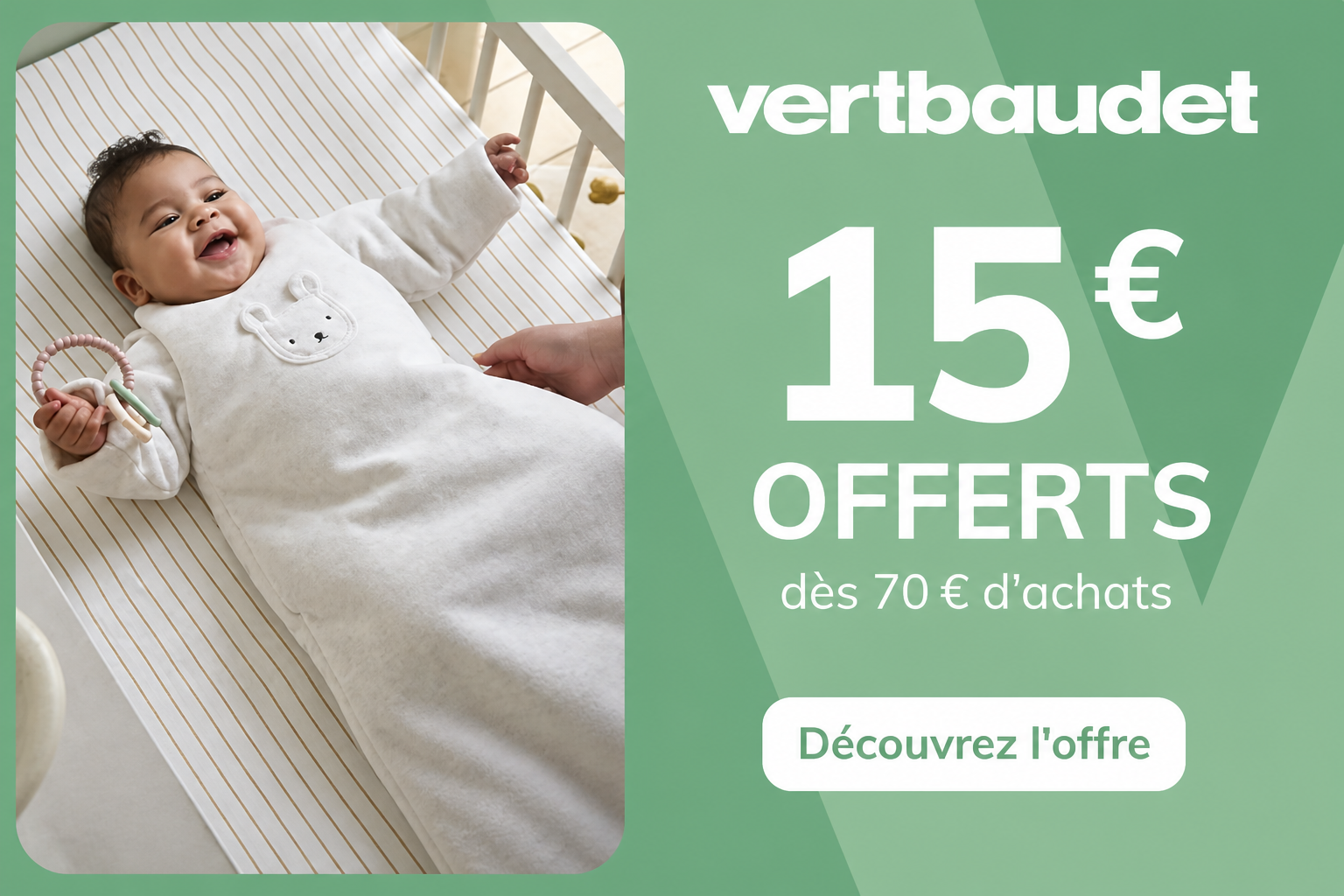 Bon plan Vertbaudet 15 euros offerts dès 70 euros d’achats via La Boîte Rose