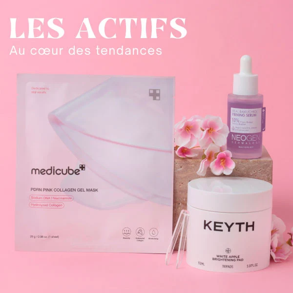 Masques medicube, sérum Neogen et pads KEYTH présentés dans la box Asian Beauty