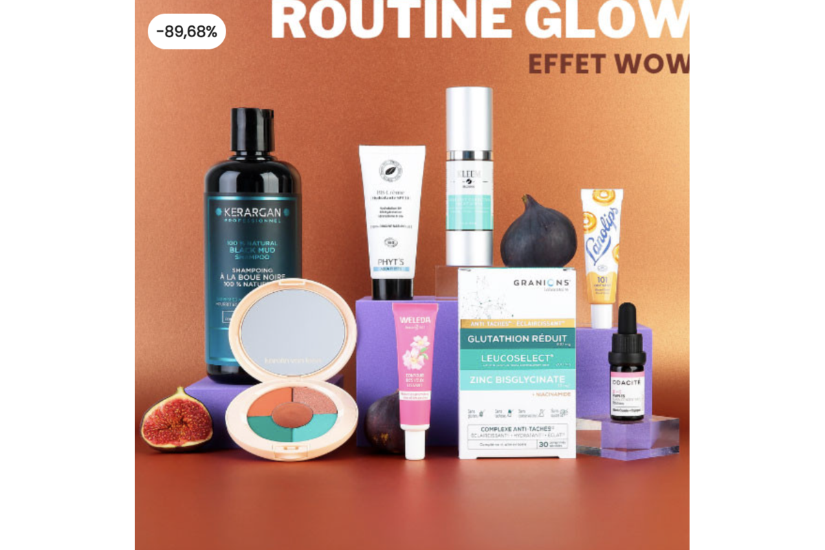 Box Cosmopolitan Routine Coup d'Éclat 8 produits beauté 25€ Odacité Weleda Phyt's Kleem Organics Karolin Van Loon mai 2026