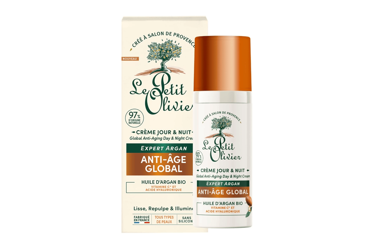 Le Petit Olivier Crème Jour & Nuit Anti-Âge - Huile d'Argan, Vitamine C & Aci… bon plan Amazon 2026-07-24
