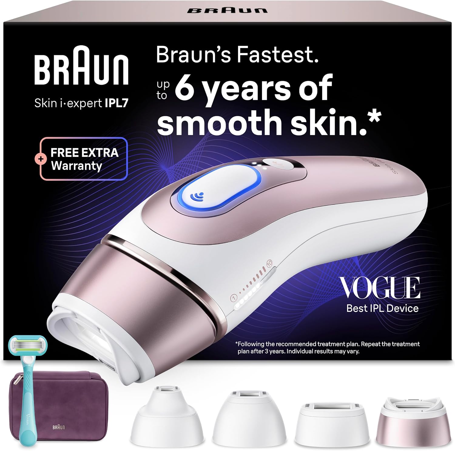 Braun Skin i-expert PL7431 avec quatre têtes, pochette et rasoir Venus