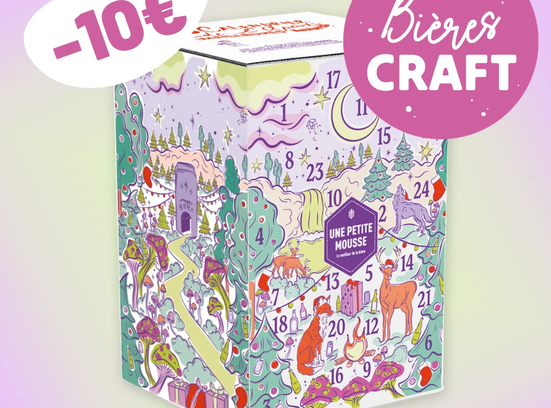 Calendrier de l'Avent bières Craft Une Petite Mousse 2026 avec 24 canettes à 69,95 euros après le code PREMS