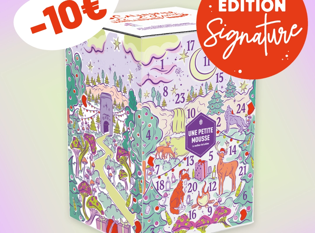 Calendrier de l'Avent Signature Une Petite Mousse 2026 avec 24 bières artisanales à 69,95 euros avec le code PREMS