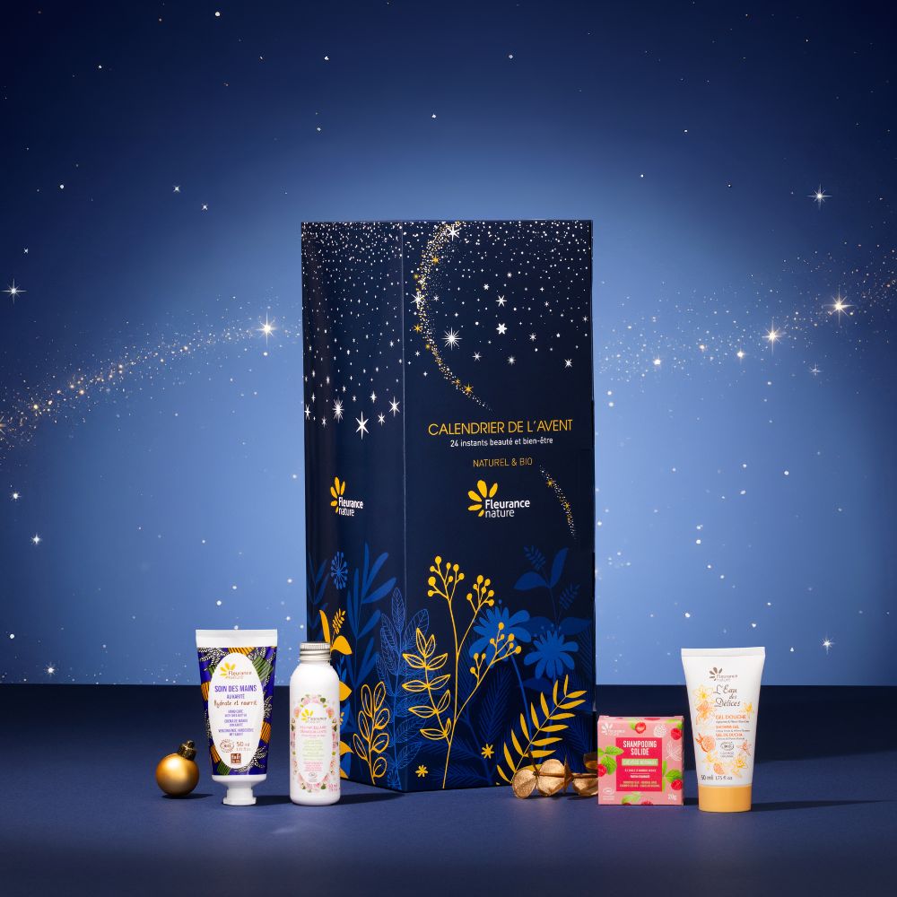 Calendrier Fleurance Nature Nuit étoilée fermé avec plusieurs soins bio