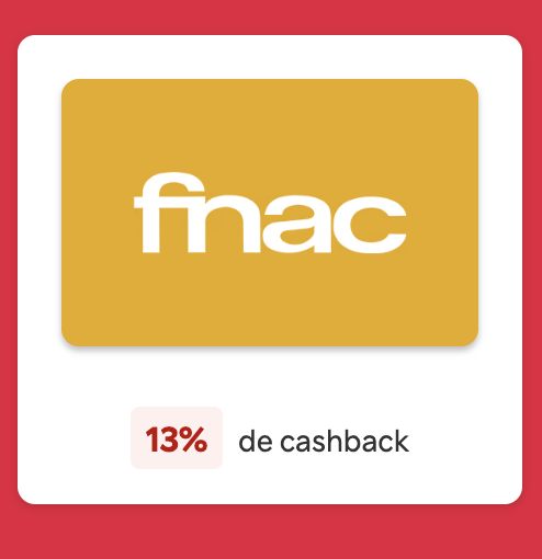 Fnac 13% de cashback Rakuten cartes cadeaux