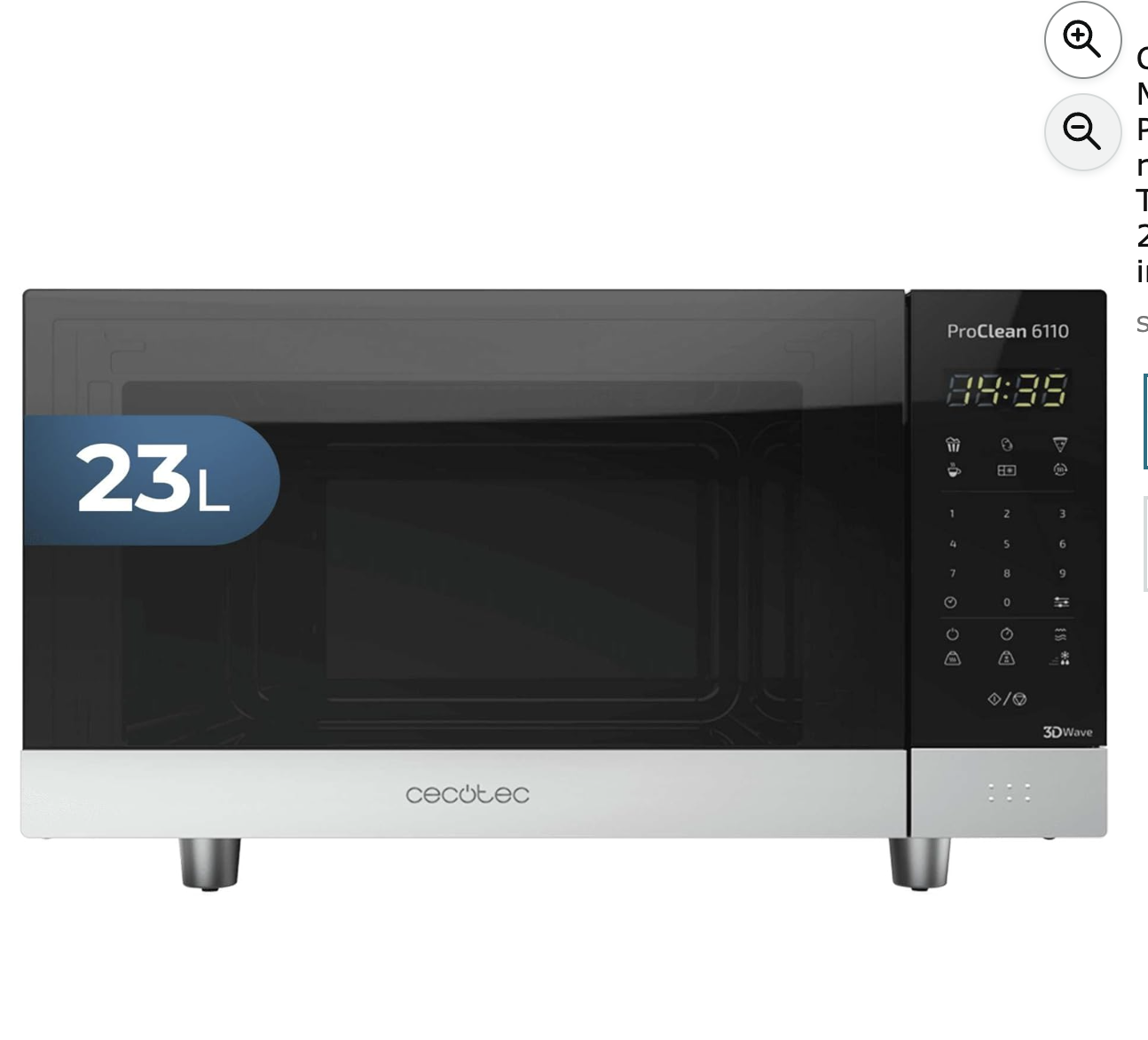Cecotec ProClean 6010 micro-ondes 23L noir et inox