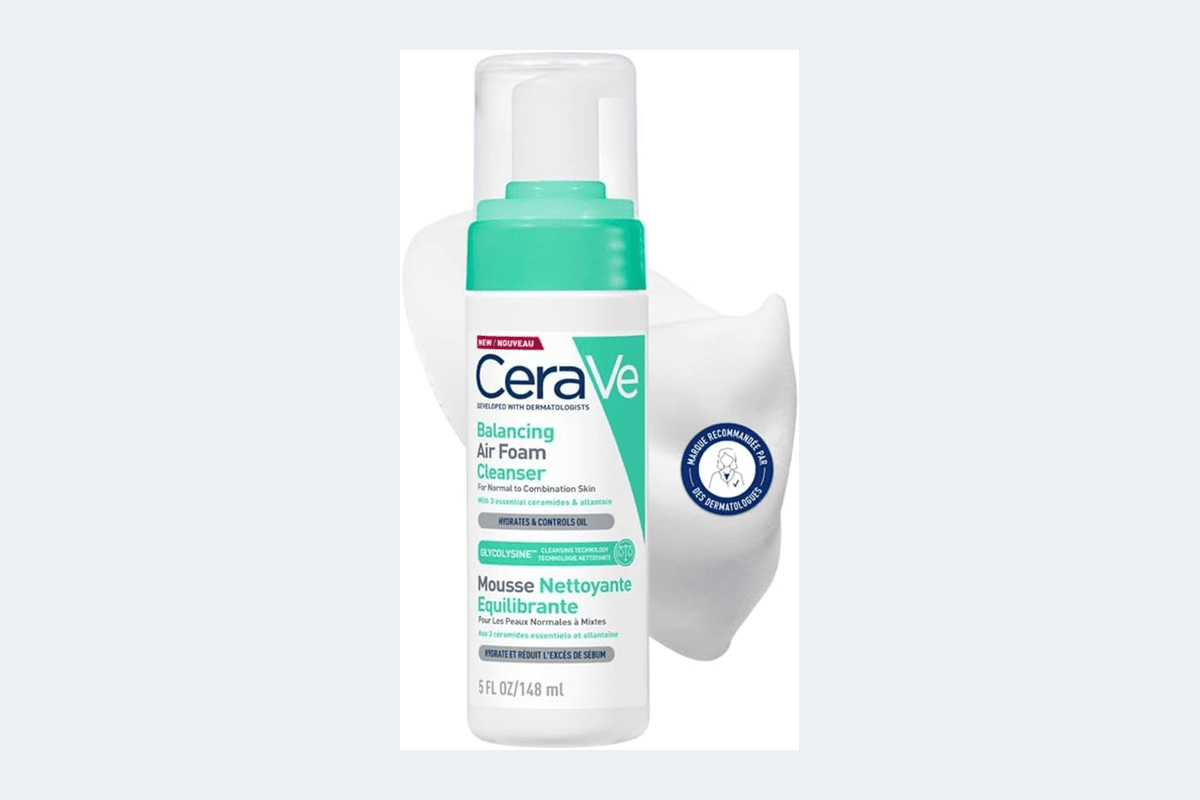 CeraVe Mousse Nettoyante Visage Équilibrante céramides glycolysine peau sensible