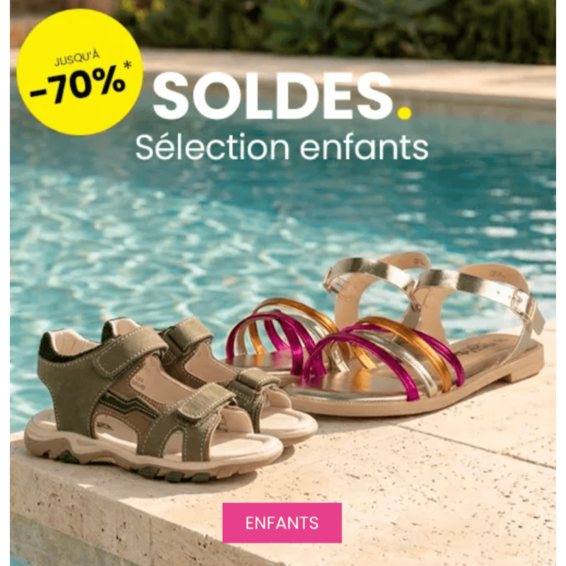 Soldes Chaussea sélection enfants jusqu'à -70% sandales scratch fille garçon